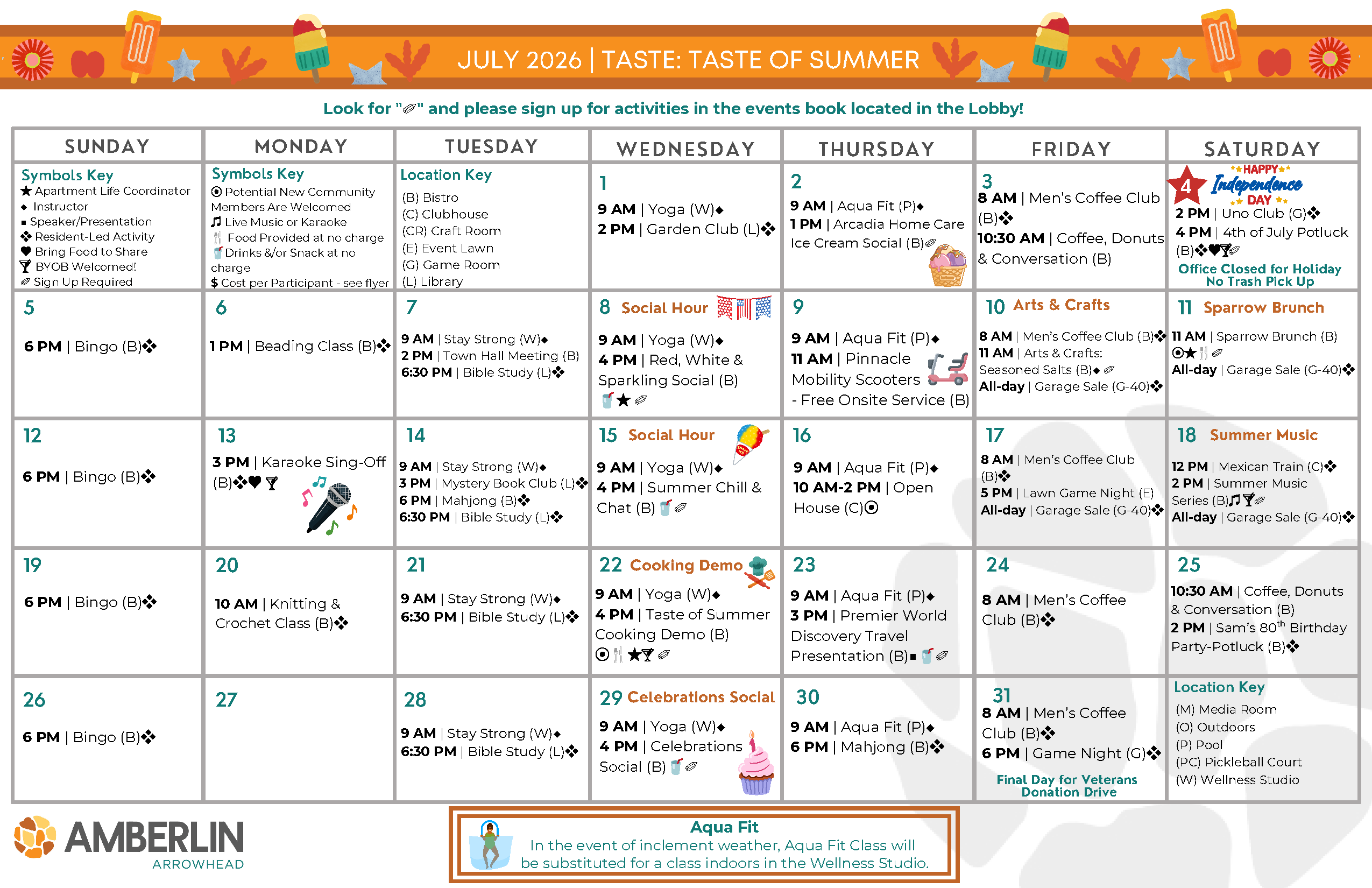 July Event Calendar